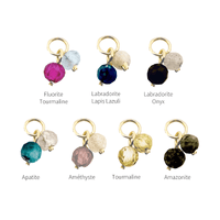 Collier Chaîne Forçat Diamanté en Or 18 Carats avec Petites Pierres Semi-Précieuses et Médaillon Personnalisable - 7 Compositions au Choix