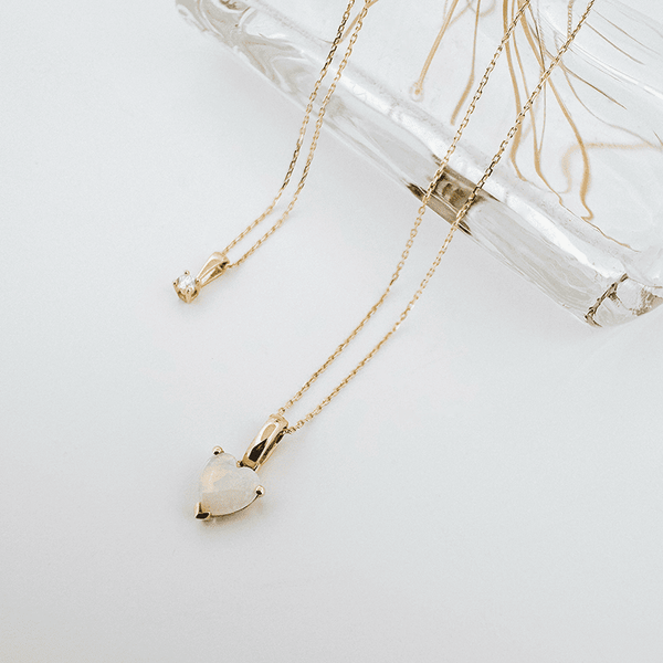 Collier Opale Cœur Or 18 Carats