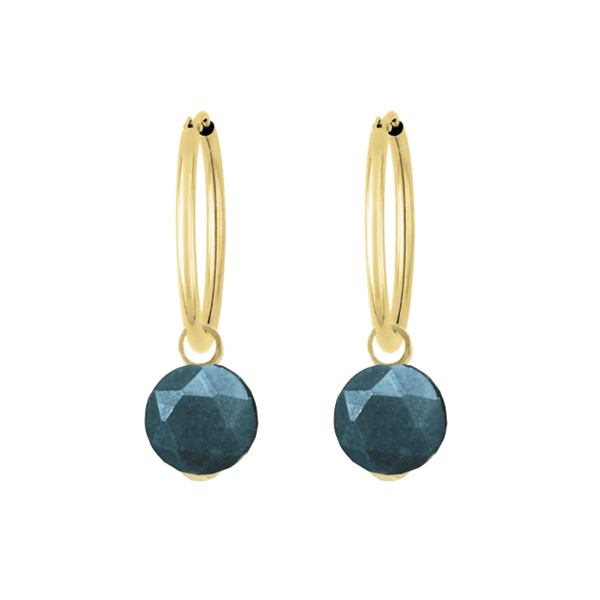 Créoles lisses Or 18 carats avec les pierres