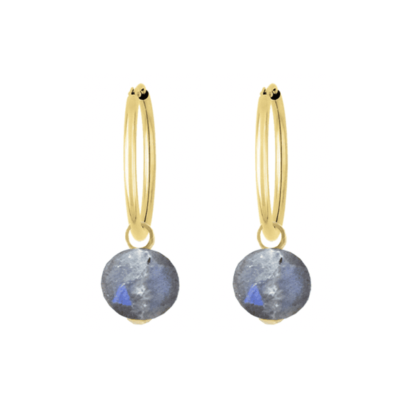Créoles lisses Or 18 carats avec les pierres