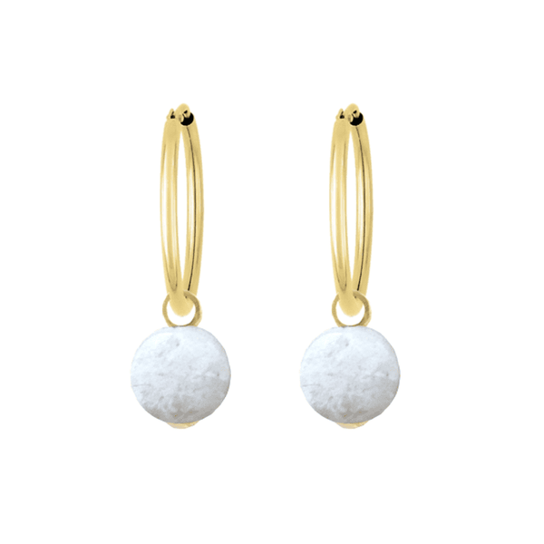 Créoles lisses Or 18 carats avec les pierres