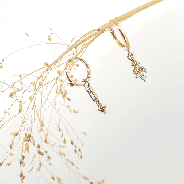 Boucle d'oreille détails Diamant Or 9 Carats