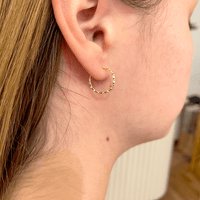 Boucles d'Oreilles Créoles Diamantées Or 18 carats