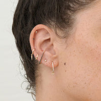 Boucle d'oreille pic Diamant Or 9 carats