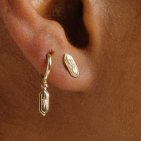 Boucle d'oreille géométrique Diamant or 9 Carats