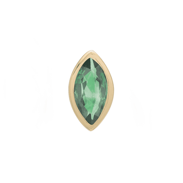 Puce d'oreille ovale Emeraude Or 9 carats