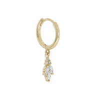Boucle d'oreille détails Diamant Or 9 Carats