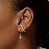 Boucle d'oreille détails Diamant Or 9 Carats