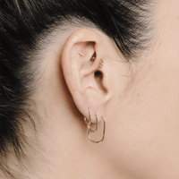 Boucle d'oreille ovale grande Or 9 carats