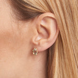 Boucles d'oreilles Amande Améthyste Verte Or 18 carats